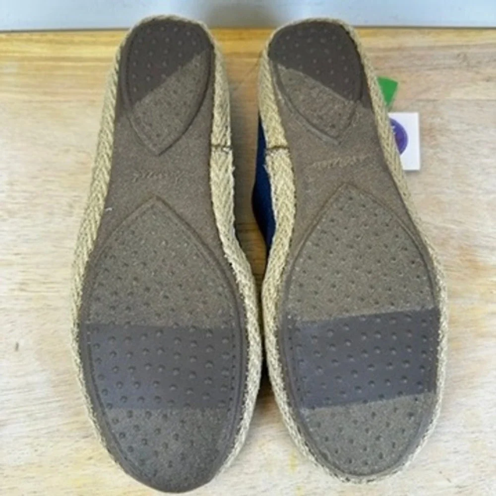 Sanuk Espie Slip On Espadrille‎ Women 6.5 Navy Yoga Mat Comfort Coastal Boho
